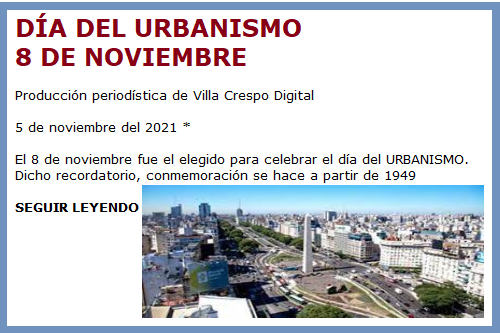 8 DE NOV. DIA DEL URBANISMO